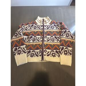 Sloan Rouge Sweater Jacket Womens Small Multicolor Aztec Acrylic Full Zip